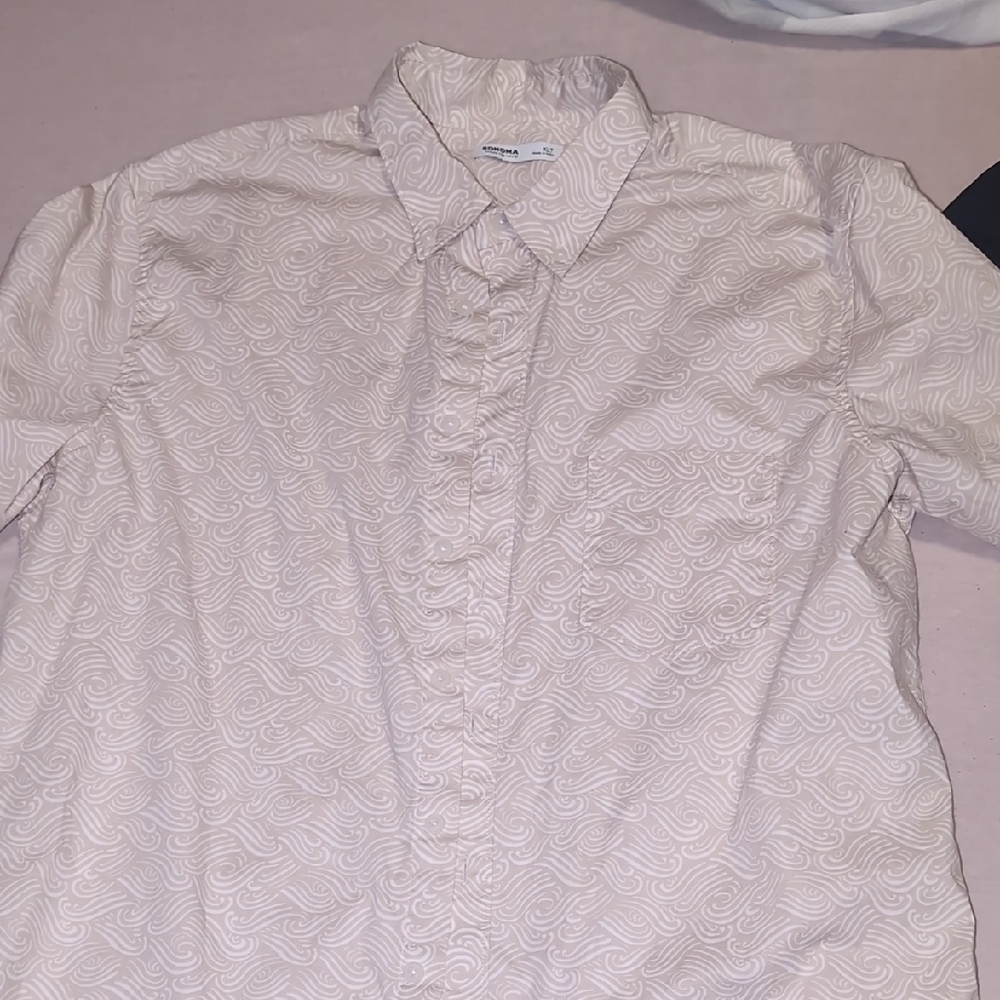 Sonoma Men's Pink Swirl Pattern Shirt